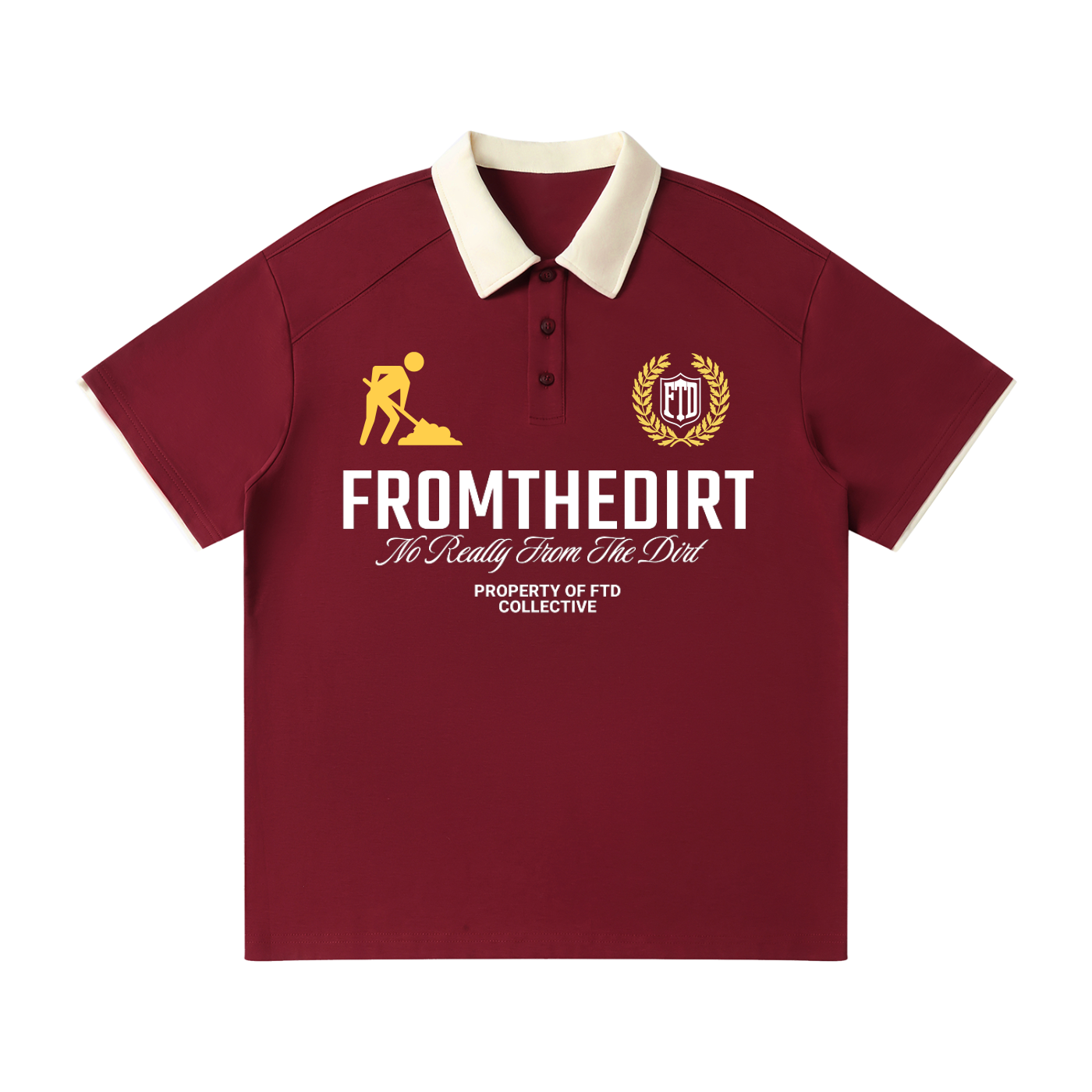 FTD From The Dirt Collective Contrast Collar Polo Shirt - FTD MERCH BY DREW™