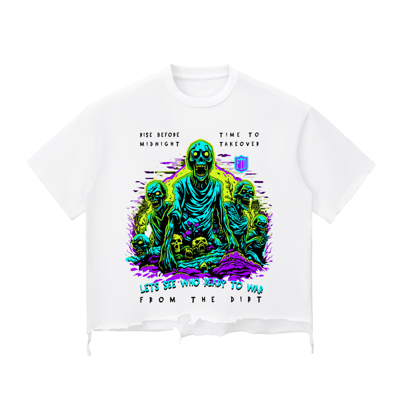 FTD Rise Before Midnight Snow Wash Raw-Hem Boxy T-shirt - FTD MERCH BY DREW™