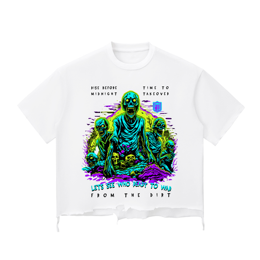FTD Rise Before Midnight Snow Wash Raw-Hem Boxy T-shirt - FTD MERCH BY DREW™