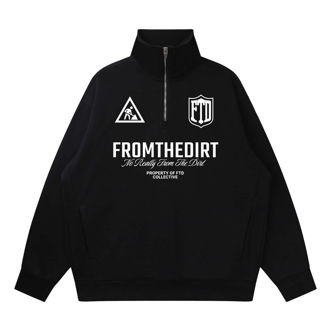 FTD From The Dirt No Really From The Dirt Collective DirtDept. Quarter-Zip Drop Shoulder Sweatshirt - FTD MERCH BY DREW™