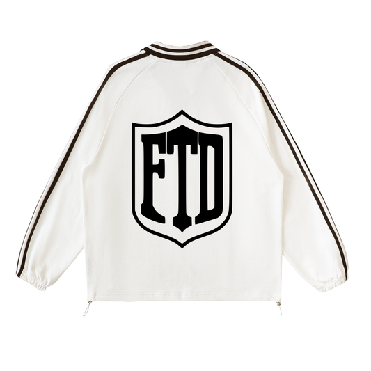 From The Dirt No Really From The Dirt FTD Contrast Striped Lapel Collar Sweatshirt - FTD MERCH BY DREW™
