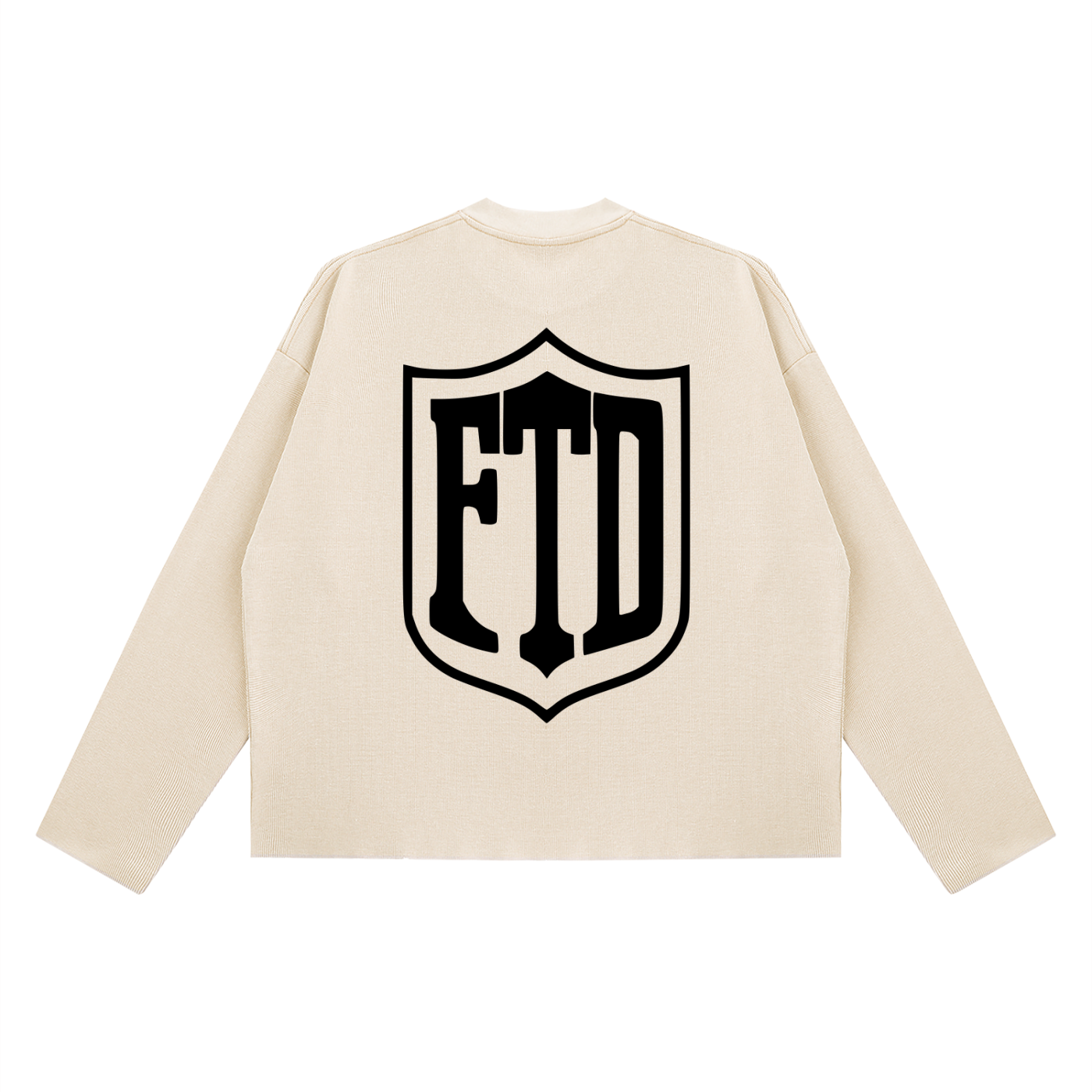 FTD NYC Censored Vintage Wash Box Waffle Raw Edge Long Sleeve - FTD MERCH BY DREW™