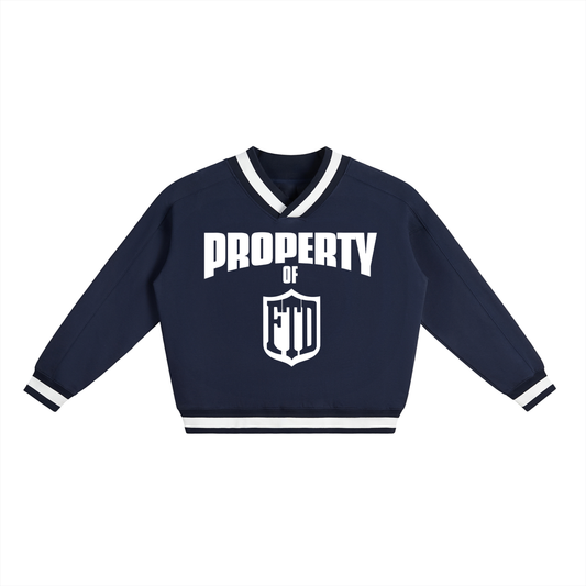 Property Of FTD V-Neck Contrast Collar Boxy Sweatshirt - FTD MERCH BY DREW™