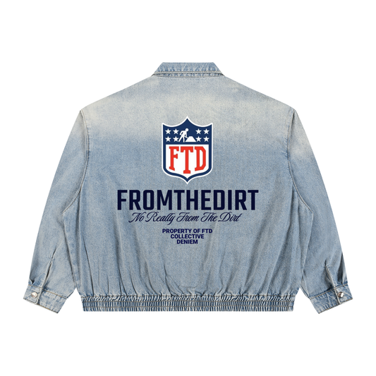Exclusive FTD From The Dirt Collective Vintage Wash Full-Zip Denim Jacket - FTD MERCH BY DREW™