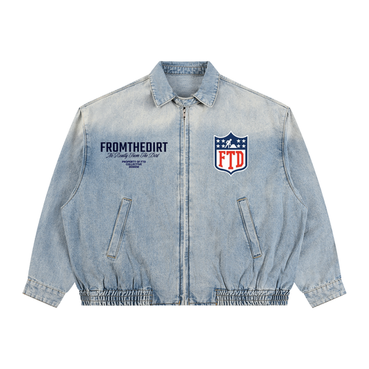 Exclusive FTD From The Dirt Collective Vintage Wash Full-Zip Denim Jacket - FTD MERCH BY DREW™