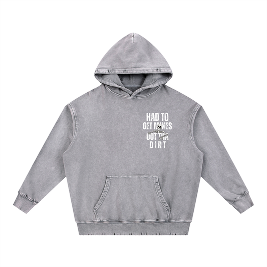 FTD Had To Get Mines From The Dirt Snow Wash Hand-Frayed Heavyweight  Hoodie - FTD MERCH BY DREW™