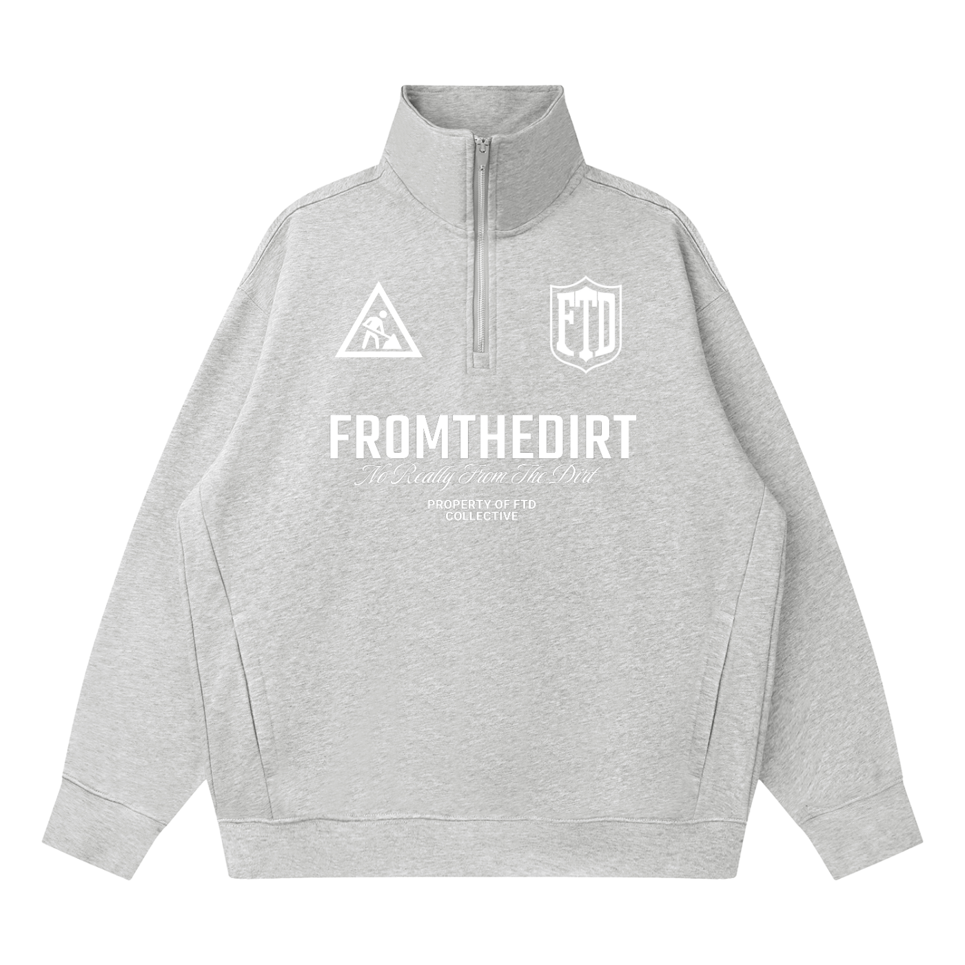 FTD From The Dirt No Really From The Dirt Collective DirtDept. Quarter-Zip Drop Shoulder Sweatshirt - FTD MERCH BY DREW™