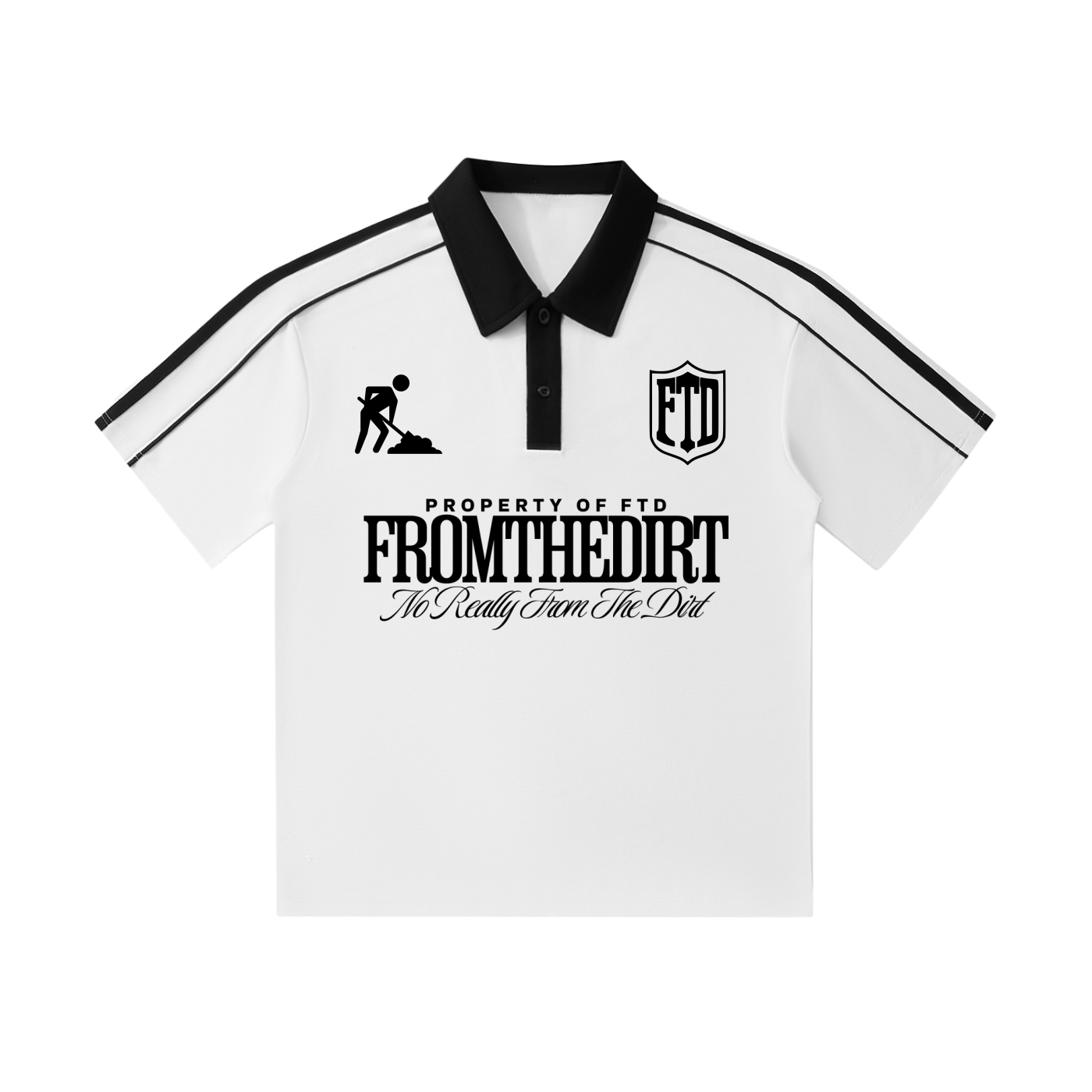 From The Dirt No Really From The Dirt FTD Contrast Collar Short-Sleeve Polo Shirt - FTD MERCH BY DREW™
