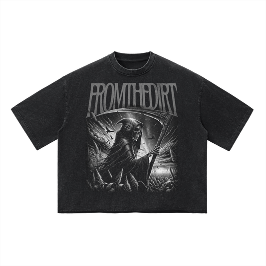 From The Dirt Grim Reaper Vintage Wash Boxy T-Shirt - FTD MERCH BY DREW™