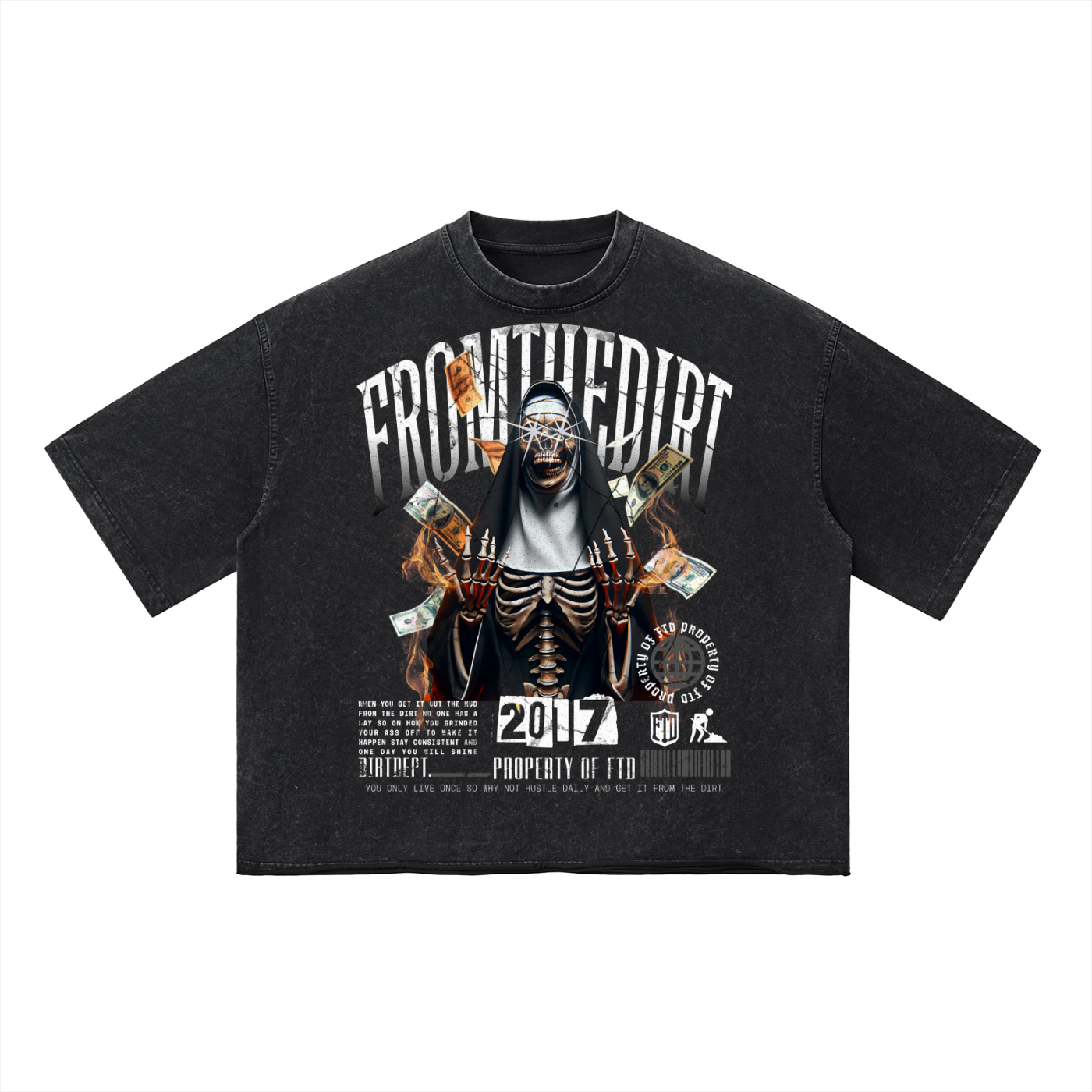 FTD "Dirt Rich" Tee Vintage Wash Boxy T-Shirt