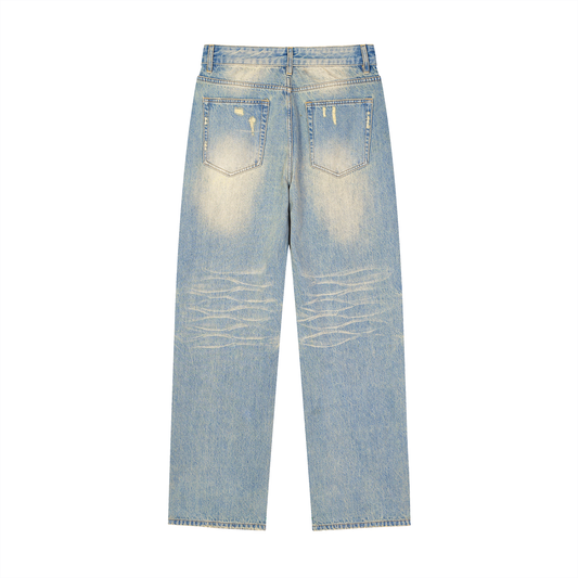 Exclusive FTD From The Dirt Sun Fade Raw Hem Denim Jeans - FTD MERCH BY DREW™