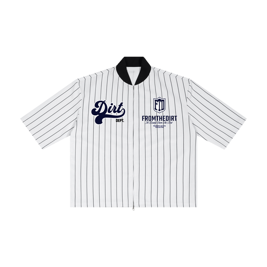 FTD x DirtDept.  Striped Full-Zip Baseball Jersey - FTD MERCH BY DREW™