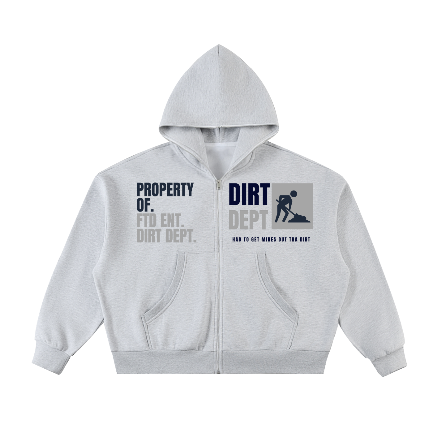 FTD DIRTDEPT. Fleeced Full-Zip Boxy Hoodie - FTD MERCH BY DREW™